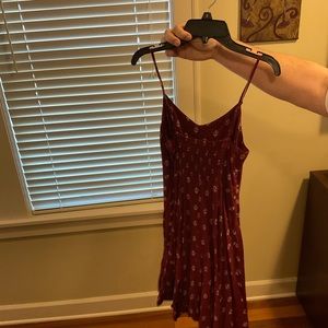 Old Navy, Summer Dress, Burgundy with White floral designs, Size: Adult XS